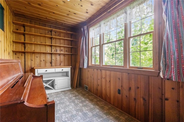 827 Beaver Rd, Ambridge, PA 15003 - unfurnished office featuring wooden walls, wood ceiling, and built in shelves