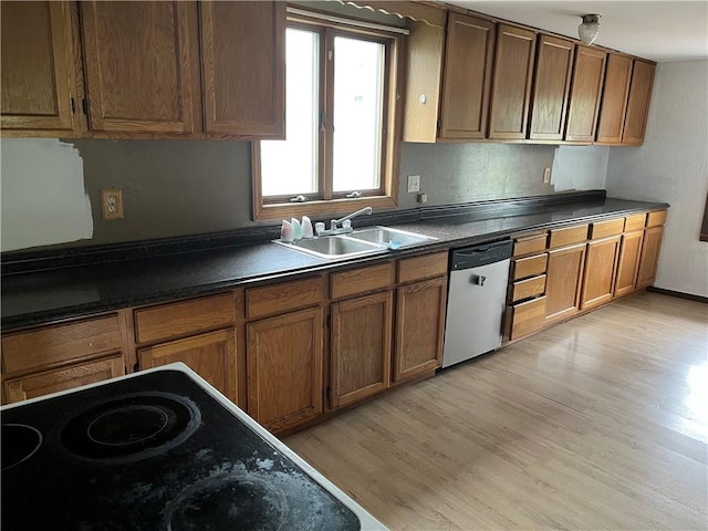 402 N 10th St, Apollo Boro, PA 15613 - kitchen with dark countertops, light wood finished floors, and dishwasher