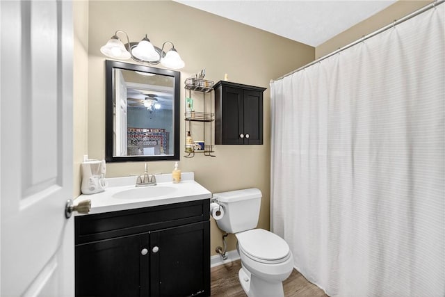 847 Sunset Cir, Cranberry Twp, PA 16066 - bathroom featuring vanity, wood finished floors, and a shower with shower curtain