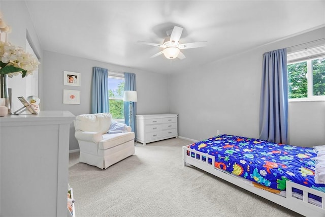 215 E Edgewood Dr, Peters Twp, PA 15317 - bedroom featuring multiple windows, carpet flooring, and a ceiling fan