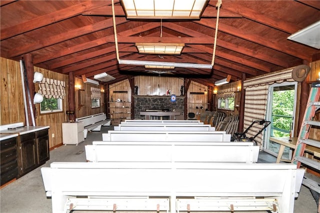 306 Barbara Dr, Carroll Twp, PA 15063 - miscellaneous room featuring wood walls