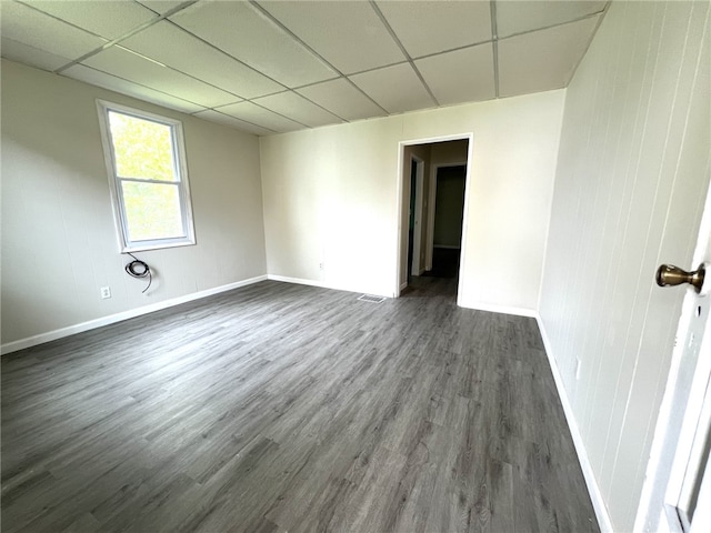 7351/2 7th Ave, Coraopolis, PA 15108 - unfurnished room with a paneled ceiling and dark wood-style flooring