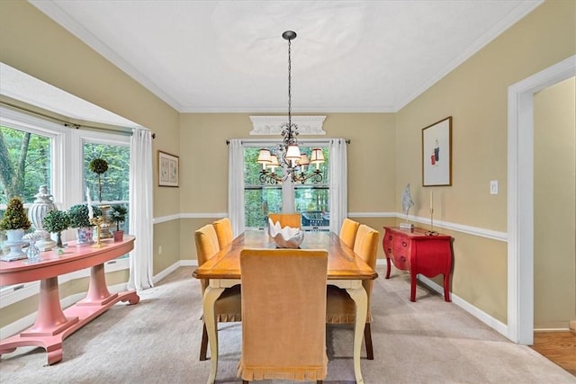 2001 Buckingham Dr, Marshall, PA 16046 - dining area with plenty of natural light, a chandelier, and ornamental molding