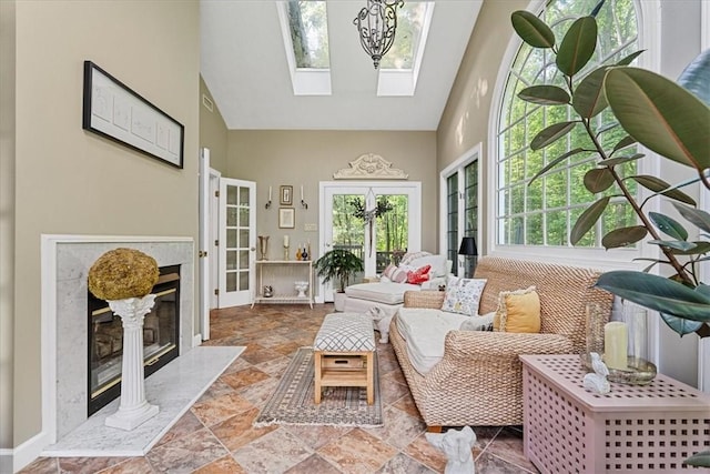 2001 Buckingham Dr, Marshall, PA 16046 - sunroom with vaulted ceiling, french doors, and a skylight