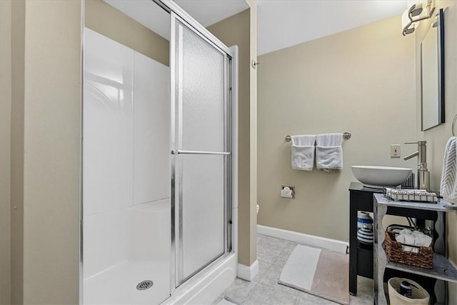 2001 Buckingham Dr, Marshall, PA 16046 - full bathroom featuring a stall shower, tile patterned floors, and vanity