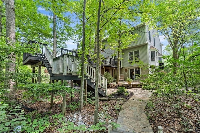 2001 Buckingham Dr, Marshall, PA 16046 - back of house with stairs and a deck