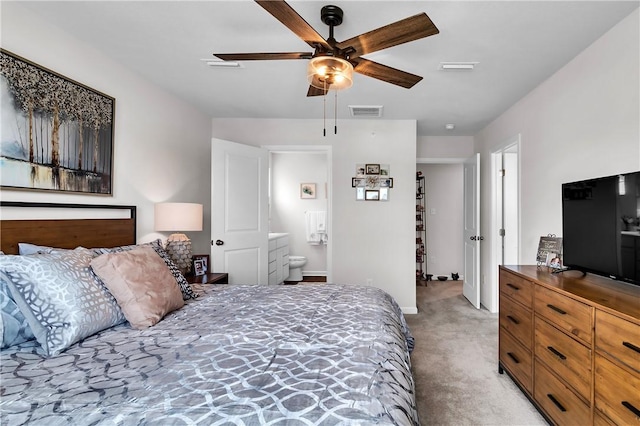 238 Smith Ln, Chippewa Twp, PA 15010 - bedroom featuring light carpet, ensuite bath, and a ceiling fan