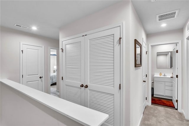 238 Smith Ln, Chippewa Twp, PA 15010 - corridor featuring light carpet and recessed lighting