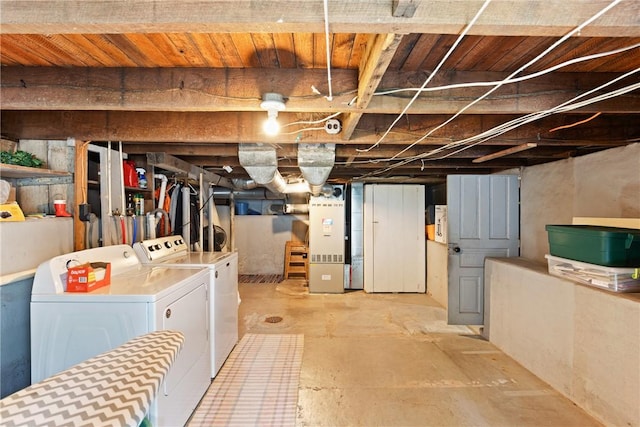 136 B St, Shade Twp, PA 15563 - unfinished below grade area with washing machine and clothes dryer and heating unit