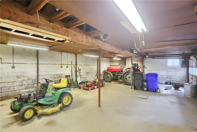 1405 Three Degree Rd, Adams Twp, PA 16059 - below grade area with a garage and concrete block wall