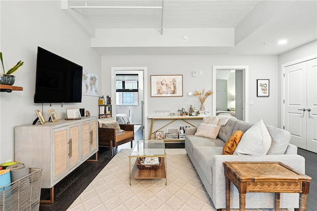 2545 Penn Ave Unit 208, Downtown Pgh, PA 15222 - living room with wood finished floors and recessed lighting