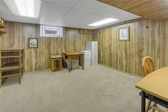 122 S Atlantic Ave, Cheswick, PA 15024 - office featuring carpet, wood walls, and a drop ceiling
