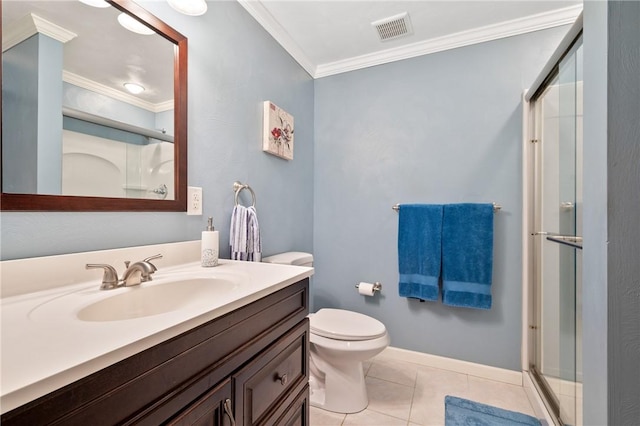 103 Cool Springs Ln, Penn Twp, PA 15636 - full bath with ornamental molding, a stall shower, vanity, and tile patterned floors