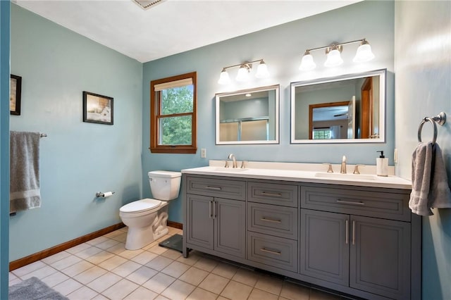 103 Cool Springs Ln, Penn Twp, PA 15636 - bathroom with double vanity, tile patterned flooring, and a shower