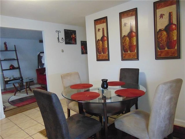 view of tiled dining room