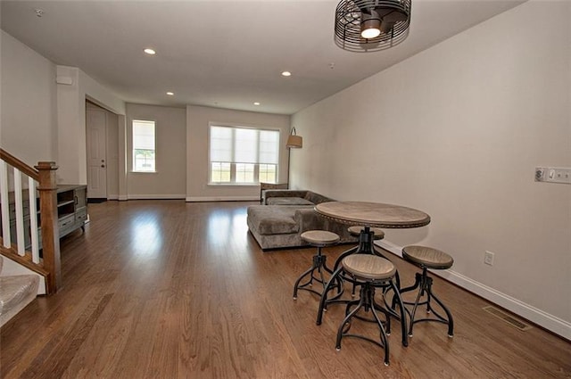 interior space featuring dark hardwood / wood-style flooring