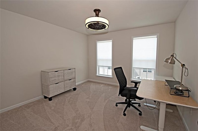 view of carpeted office