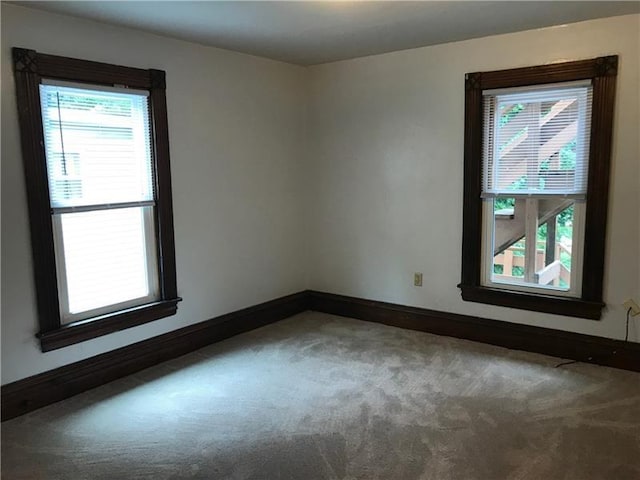 view of carpeted spare room