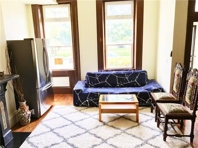 interior space with hardwood / wood-style floors