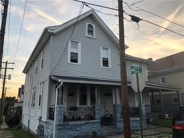 view of front of property with a porch