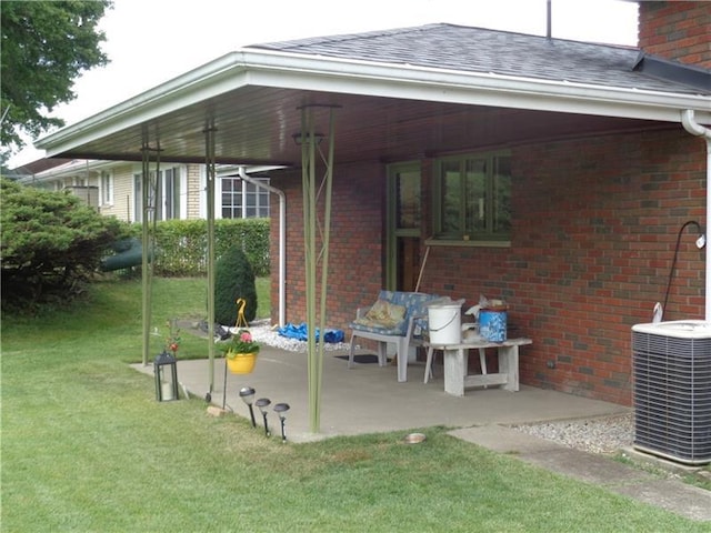 view of patio / terrace with central AC unit