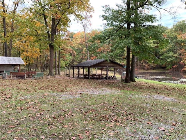 view of yard with a gazebo