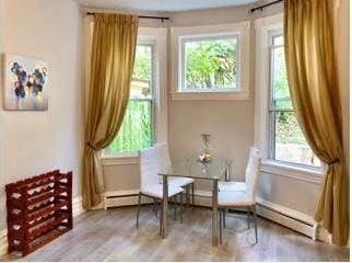 sitting room with hardwood / wood-style floors