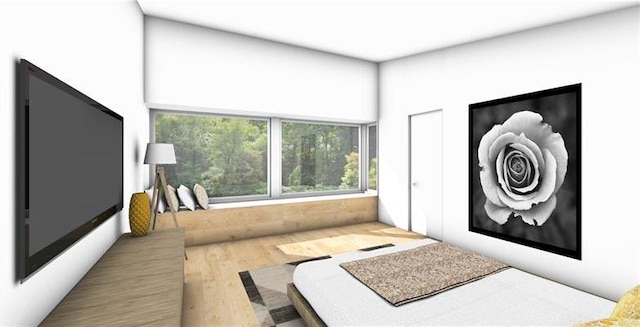 bedroom featuring wood-type flooring