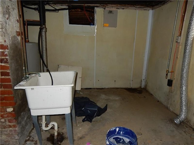 basement with sink