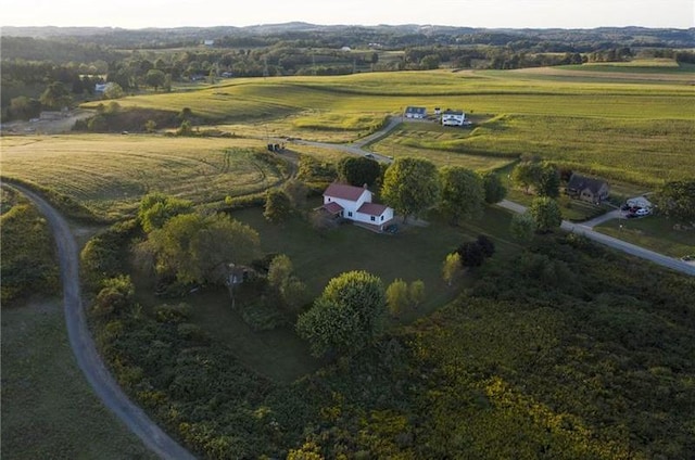 bird's eye view featuring a rural view