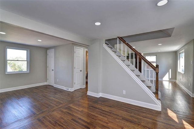 interior space featuring dark hardwood / wood-style flooring