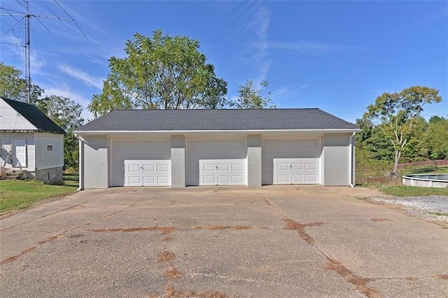 view of garage