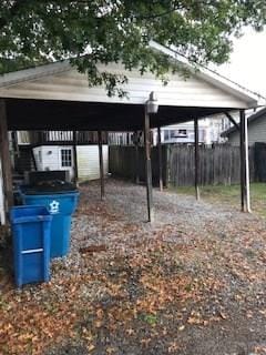 view of terrace featuring a carport