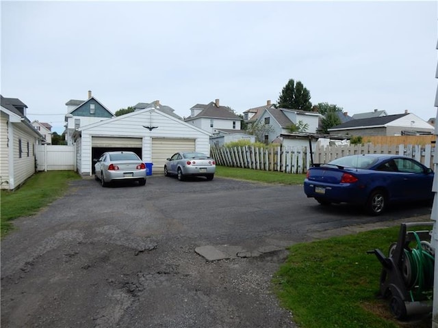 exterior space with a garage