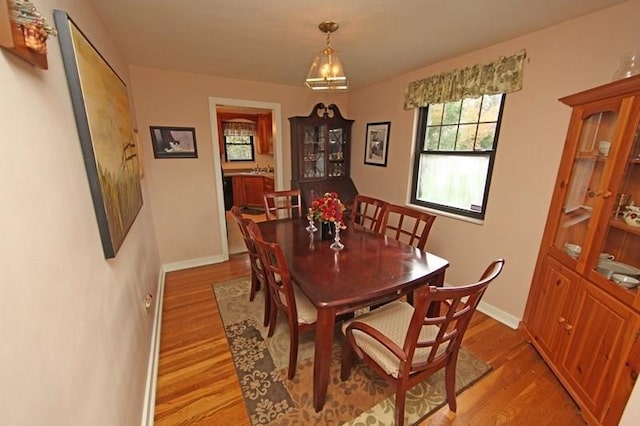 dining room featuring light hardwood / wood-style flooring