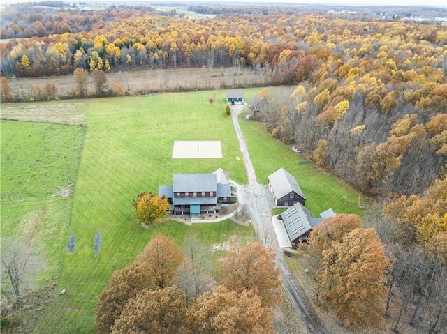 aerial view featuring a rural view