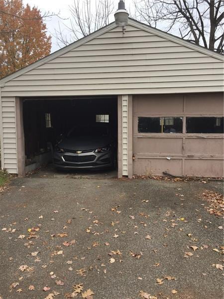 view of garage