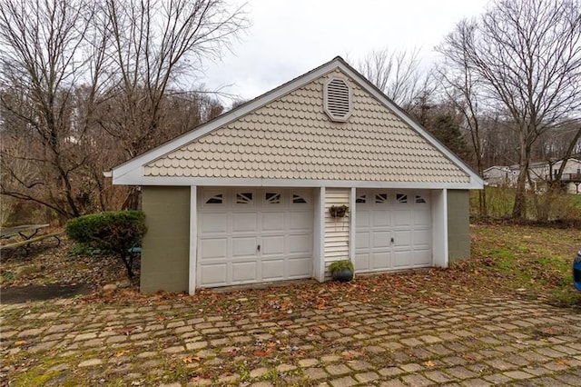 view of garage