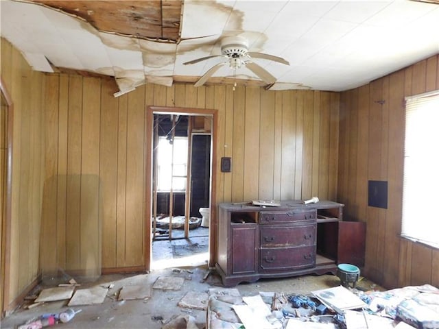 miscellaneous room with plenty of natural light and ceiling fan