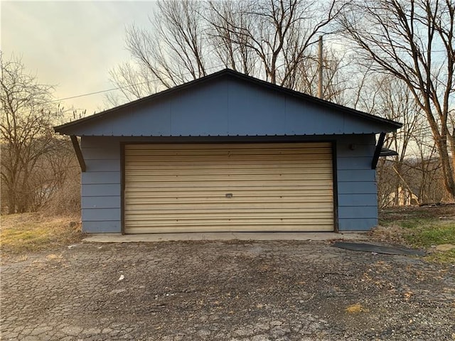 view of garage