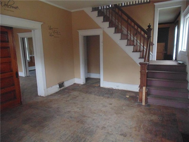 interior space with ornamental molding