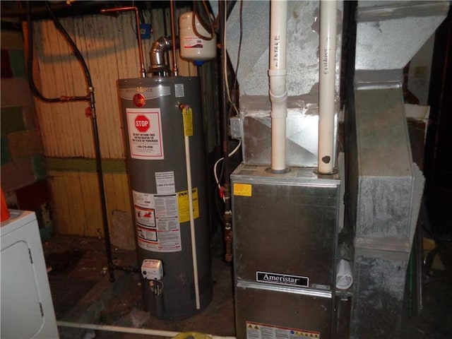 utility room featuring washer / clothes dryer and water heater