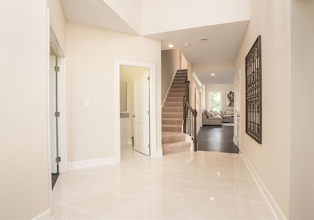 entrance foyer featuring light tile flooring