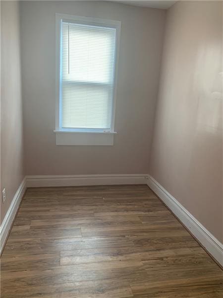 empty room with hardwood / wood-style flooring