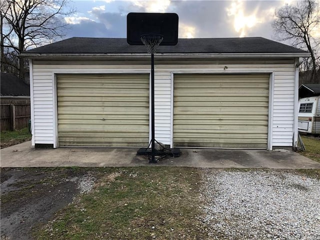 view of garage