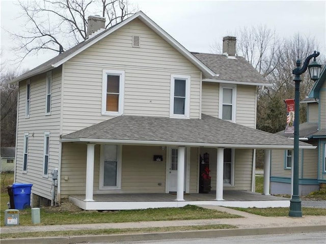 view of front of property with a porch