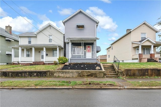 view of front of property with covered porch