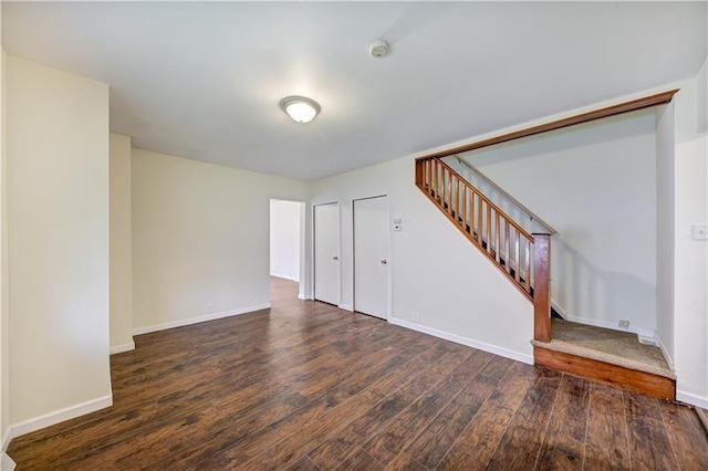 interior space featuring dark hardwood / wood-style floors