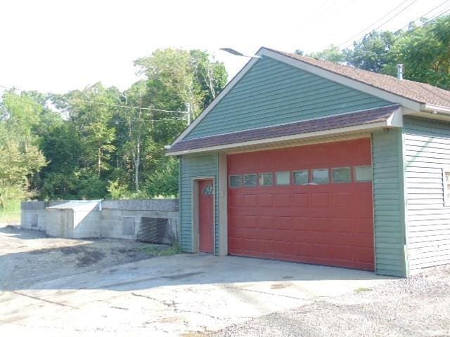 view of garage