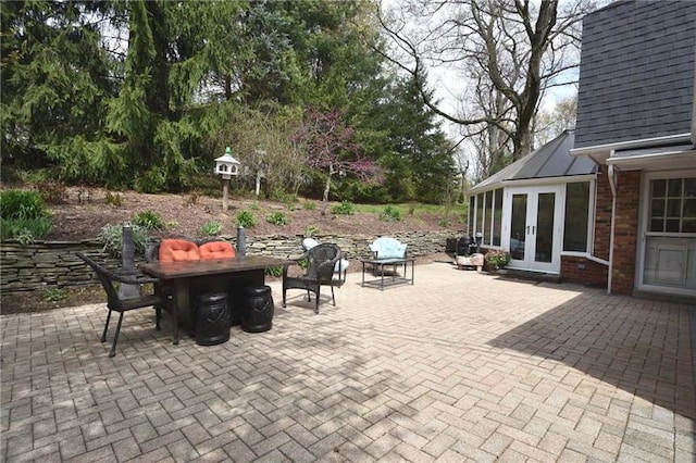 view of patio with french doors